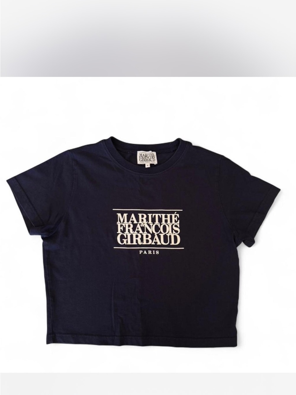 Marithe Francois Girbaud Navy Crop Tee